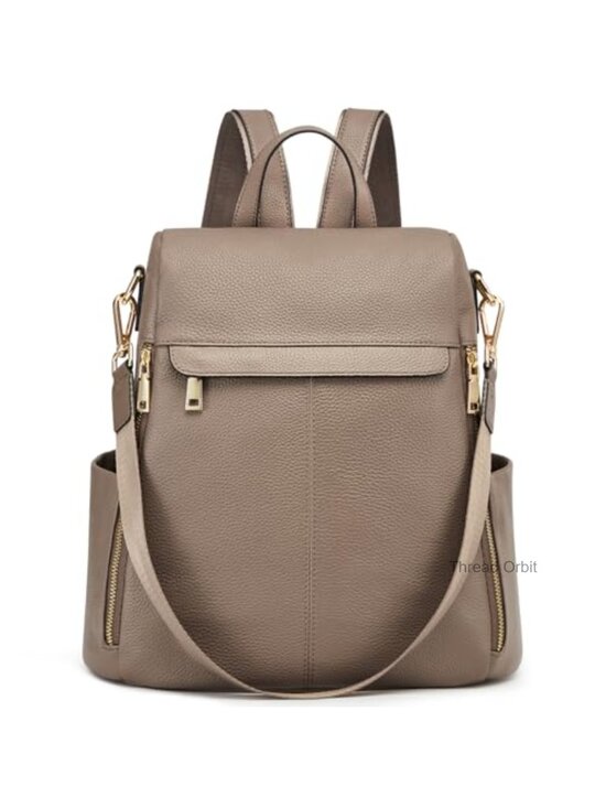 Brown Leather Anti-Theft Backpack Purse 3-Way Carry Shoulder Bag main image 5
